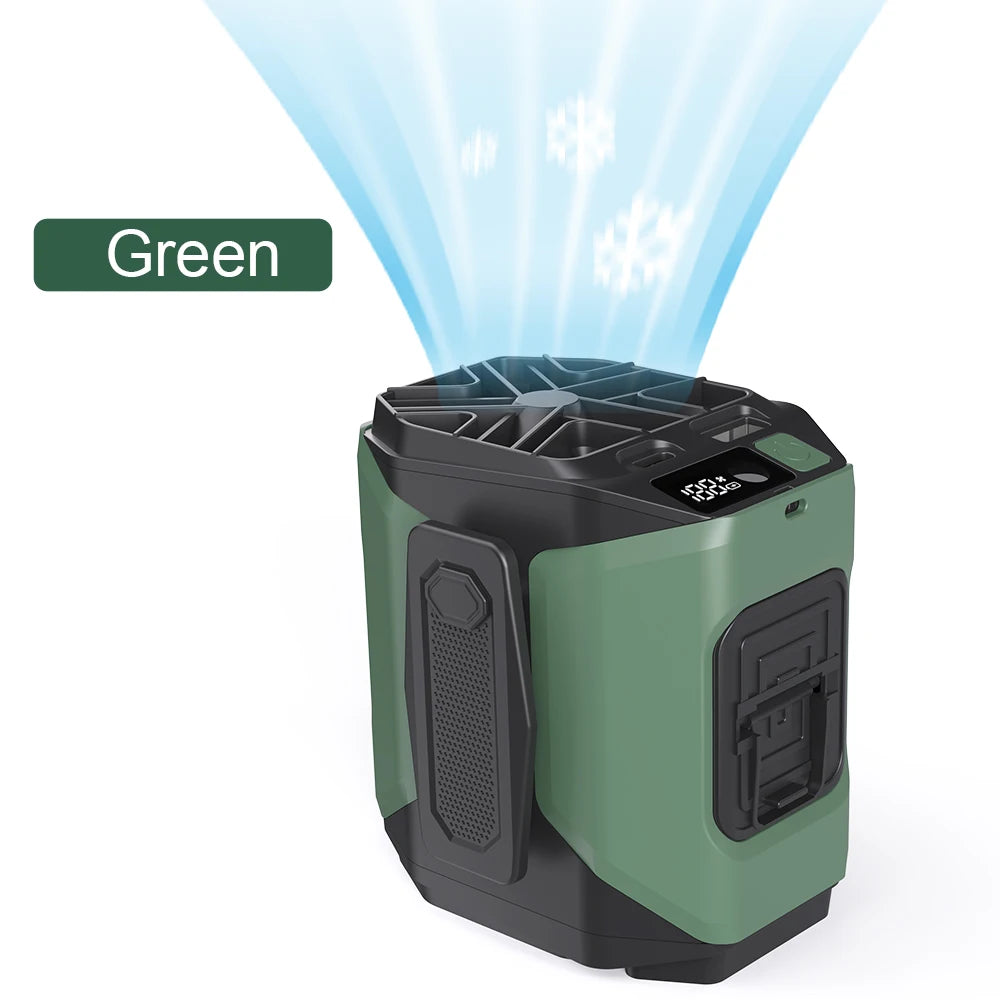 20000mAh Rechargeable Waist Fan Portable Hands Free Mini Fan With Power Bank Flashlight 5 Speeds For Outdoor Activities