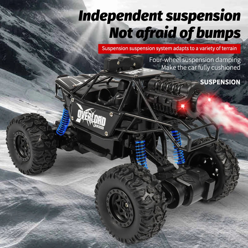 New RC Cars 20KM/H 2WD Remote Control Car 1:16 Off-Road All Terrain Truck Metal Shell LED Headlights Hobby RC Vehicle Toys Gifts